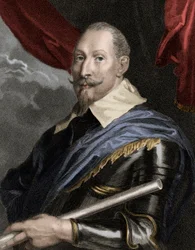 Porträtt av Gustave Adolphe II (Gustave Adolphe) (1594-1632), Sveriges kung - Gustavus Adolf II 1594-1632, Sveriges kung 1611-1632 - gravyr - 1800-talet