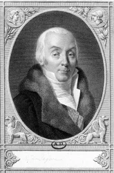 Porträtt av Henri Philippe Marquis de Ségur (1724-1801), marskalk av Frankrike och krigsminister under Ludvig XVI. Gravyr av 1700-talet.
