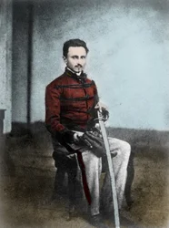 Porträtt av Ippolito NIEVO (1831-61) italiensk författare och patriot.