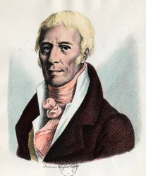 Porträtt av Jean Baptiste Lamarck (1744-1829), fransk naturforskare. Gravyr av 1800-talet. Privat samling.