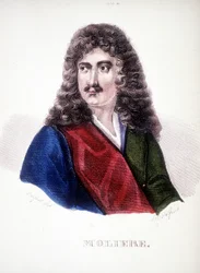 Porträtt av Jean Baptiste Pocquelin, känd som "Molière". (1622-1673)