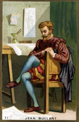 Porträtt av Jean Bullant (1520 - 1578) fransk arkitekt, designer och teoretiker. Kromolitografi av 1800-talet.