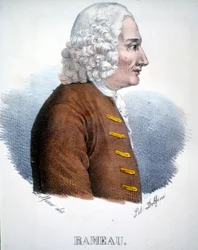 Porträtt av Jean Philippe (Jean-Philippe) Rameau (1683 - 1764), fransk kompositör.
