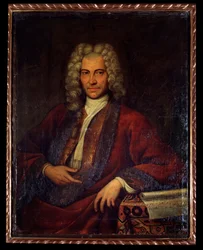 Porträtt av Johann Joseph Fux, österrikisk kompositör, musikteoretiker och pedagog (målning