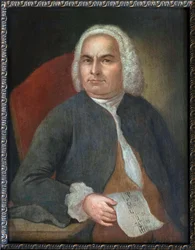 Porträtt av Johann Sebastian Bach - Johann Emanuel Goebel (1720-1759). Olja på duk, före 1754. Bachs hus i Eisenach