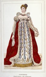 Porträtt av Joséphine av Beauharnais Bonaparte (1763 - 1814), imperator av den franska gravyren 1830