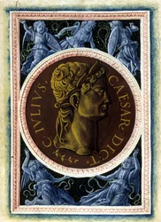 Porträtt av Julius Caesar - i "De illustrerade männen" av Svetonio