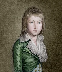 Porträtt av LOUIS XVII (1785-1795) dauphin av Frankrike Litografi