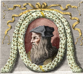Porträtt av Leonardo da Vinci (Leonardo da Vinci) (1452-1519).