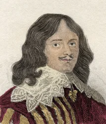 Porträtt av Lucius Cary (cirka 1610-1643), 2:e Viscount Falkland, politiker, militär och engelsk författare. Gravyr av 1800-talet.