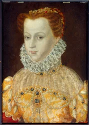Porträtt av Marie Stuart (1542-1587) Drottning av Frankrike och Skottland Anonym målning från 1500-talet. Museum of Conde Chantilly