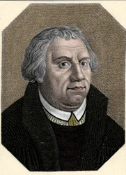 Porträtt av Martin Luther (1483-1546) tysk religiös reformator.
