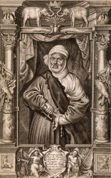 Porträtt av Muley Hazen (morisk kung), kung av Tunis, berövad sitt kungarike och återinsatt av kejsar Karl V, Tunisien 1535.