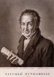 Porträtt av Nicola Antonio Zingarelli (gravyr