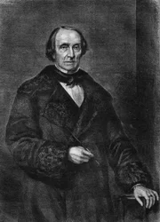 Porträtt av Peter von Cornelius, tysk målare 1783 till 1867).