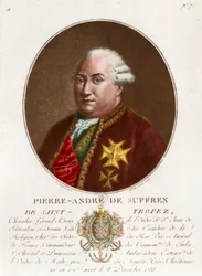 Porträtt av Pierre Andre de Suffren av Saint Tropez