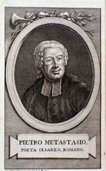 Porträtt av Pietro Metastasio (gravyr)