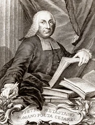 Porträtt av Pietro Trapassi, kallad Pietro Metastasio (Metastase) (1698-1782) italiensk poet och librettist
