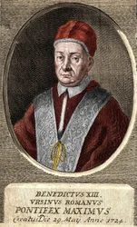 Porträtt av påven Benedikt XIII (Vincenzo Maria Orsini) (1649 - 1730), 243:e påven.