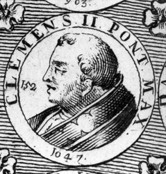 Porträtt av påven Clemens II (död 1047).