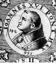 Porträtt av påven Johannes XVI (Johannes Philagatus) (död 1013).