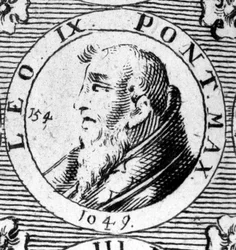 Porträtt av påven Leo IX (1002-1054).