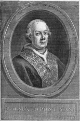 Porträtt av påven Pius VI (Pius eller Pio eller Giovanni angelo Braschi) (1775-1799).