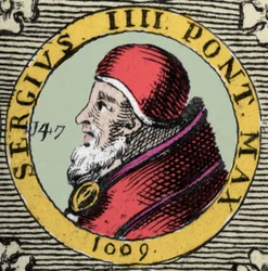 Porträtt av påven Sergius IV eller Sergius IV Sergio IV. 1000-talet.