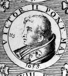 Porträtt av påven Victor II (eller Victor 2 död 1057).