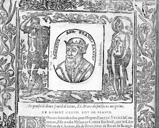 Porträtt av Robert Le Pieux, kung av Frankrike från 996 till 1031.