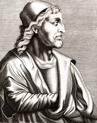 Porträtt av Simone Martini (1283 - 1344).