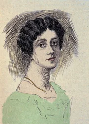 Porträtt av Theodore Ulrike Sophie von Levetzow (1804-1899) Sista kärleken av Johann Wolfgang von Goethe (1749-1832) (Porträtt av friherrinnan Ulrike von Levetzows sista älskare av Goethe) Gravyr