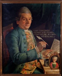 Porträtt av Vincenzo Olivieri, italiensk kompositör (målning