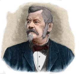 Porträtt av Wilhelm Jordan (1842-1899) tysk geodesist.