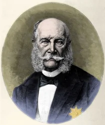 Porträtt av Vilhelm I (1797-1888), kung av Preussen och kejsare av Tyskland. Gravyr från slutet av 1800-talet.