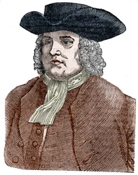 Porträtt av William Penn (1644-1718) grundare av Pennsylvania. Engelsk religiös reformator och krönikör.