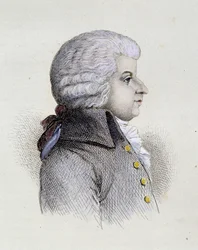 Porträtt av Wolfgang Amadeus Mozart (1756-1791) ung - gravyr