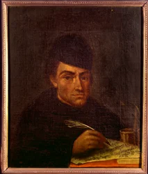 Porträtt av pappa Francesco Antonio Calegari, italiensk barockmusikteoretiker, kompositör och präst (målning