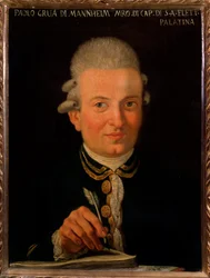 Porträtt av den italienske kompositören Paolo Grua (1754-1833) Anonym målning. 1700-talet. Bologna, Civic museum Bibliografiska museet