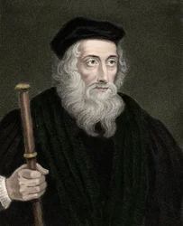 Porträtt av den engelske teologen och reformatorn John Wyclif (eller Wycliff eller Wycliffe