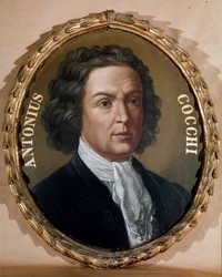 Porträtt av den italienske läkaren och författaren Antonio Cocchi (1695-1758) Anonym målning. 1700-talets Florens, Universita degli Studi