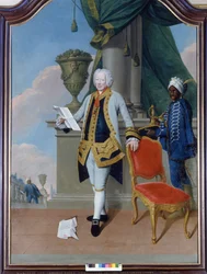 Porträtt av markisen Antonio Litta (1700 - 1770), intim rådgivare till kejsaren. Anonym målning. Privat Coll. Milano