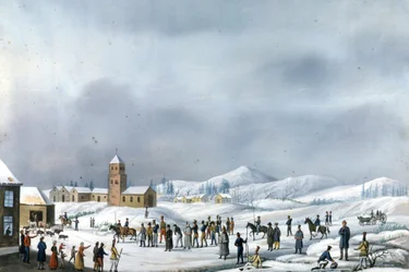 Fångar från den ryska kampanjen under överföring från Nerva till Novgorod, mars 1814 Rom, Museo napoleonico