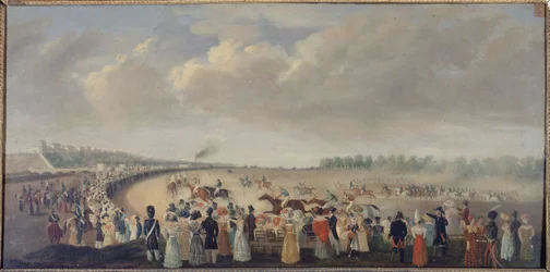 Tävlingar på Champ-de-Mars, nuvarande 8:e arrondissementet, ca 1830, mellan 1801 och 1900 (olja på duk)
