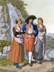 Representation av Vaudois med sina kläder. 1820 ca.