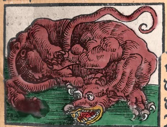 Representation av en drake. Gravyr från "Den Ellen Strength Beste Fromen" av Johann Stumpff. 1550