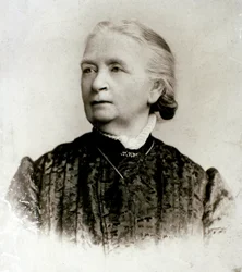 Risorgimento: "" Porträtt av den engelska författaren Jessie White Mario (1832-1906), sjuksköterska under kampanjerna av Giuseppe Garibaldi, hustru till den italienske patrioten Alberto Mario"" Fotografi från slutet av 1800-talet. Privat samling