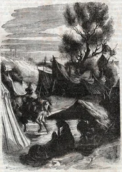 Roland i Saracenlägret - gravyr från 1851 från "" Furious Roland""