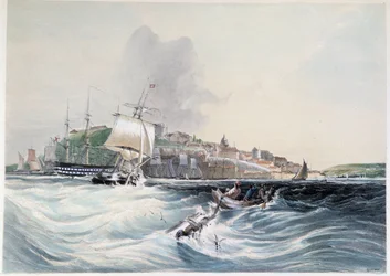 Rough Sea and View of Quebec - i "Smith