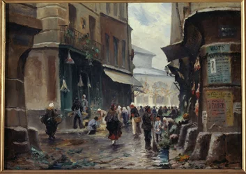 Rue Pirouette, omkring 1880, nuvarande 1:a arrondissementet, mellan 1875 och 1885 (målning)